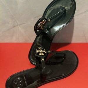 Tory Burch Black and Gold Sandals